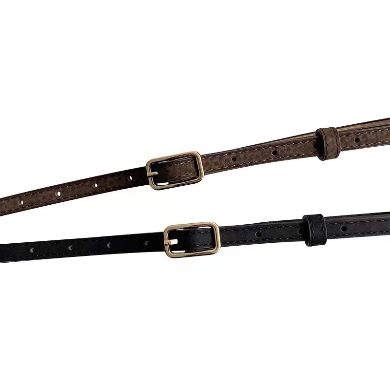 Retro French PU Leather Belt For Women Unisex Belts Buckle Luxury Belts Female Jeans Waist Belts Men Waistband Thin Belts