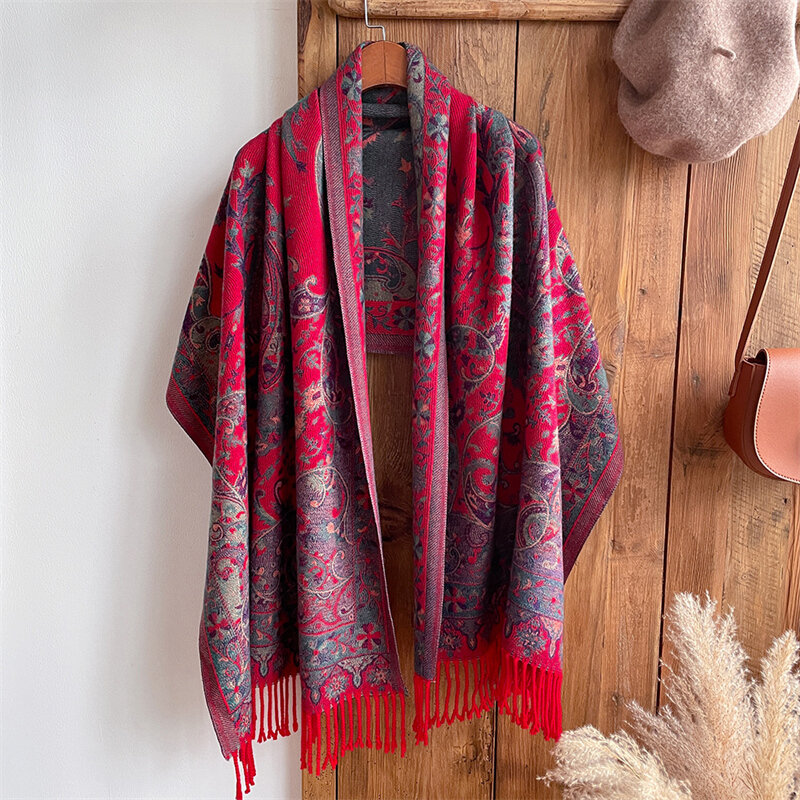 Роскошный брендовый Зимний толстый кашемировый шарф для женщин дизайнерская шаль из пашмины шарф Bufanda теплое одеяло Ehcarpe Женская бандана
