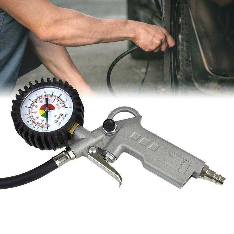 Medidor de presión de neumáticos pantalla grande alta precisión fácil de operar detección rápida Inflador de neumáticos Digital con manómetro para Ca