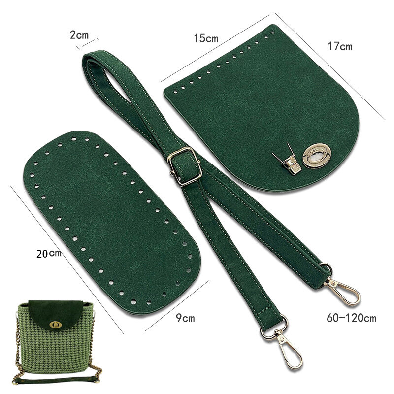 Correa de cuero para bolso hecho a mano, conjunto tejido de alta calidad con accesorios de Hardware para bolso de hombro DIY