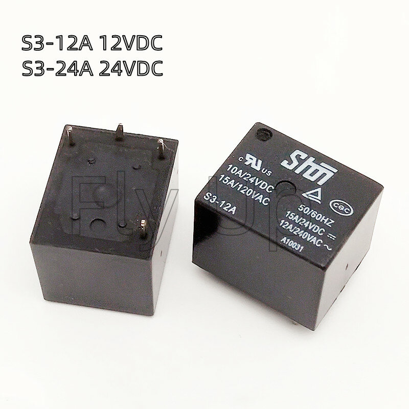 100% Original New For SHOI S3-12A 12VDC S3-24A 24VDC 4PINS 10A DC12V 12V DC24V 24V Power Relay