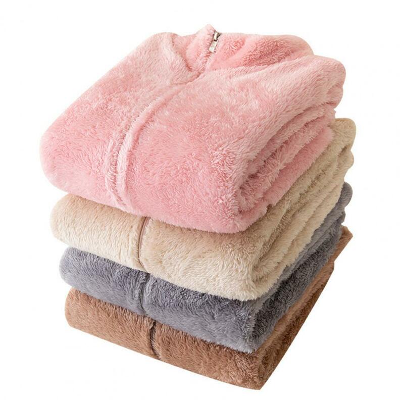 Manteau Confortable à Col Montant pour Femme, Veste d'Hiver en Peluche, Optique, Chaleur, Fermeture Éclair, Automne