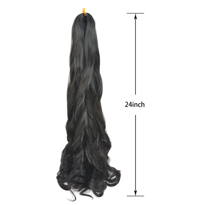 Extensões sintéticas do cabelo da trança encaracolado para mulheres negras, cabelo ondulado pre esticado, 1 bloco