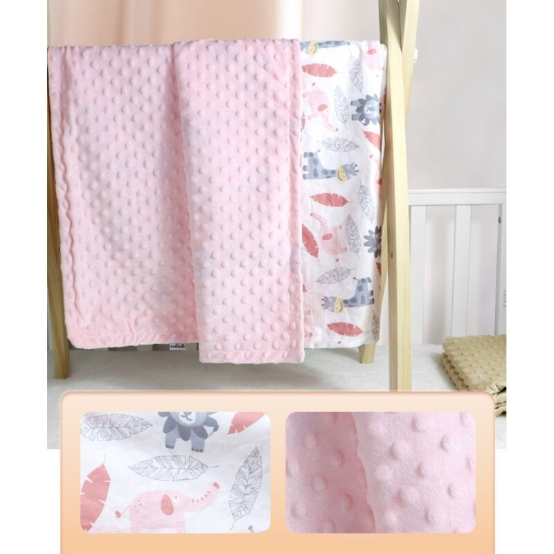 67JC Baby Swaddle Blanket Four Season Wrap Towel for Infant Boys Girls Breathable Double-Side Newborn Cosy Bedding Accessory