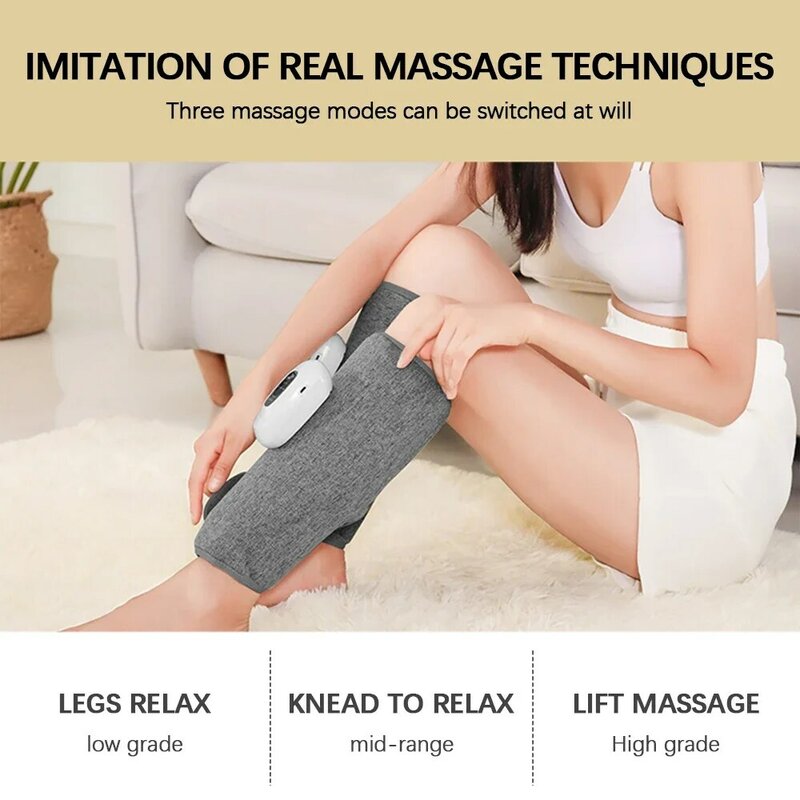 Masaje inteligente para piernas, masajeador de compresión de aire para piernas, 3 modos de vibración, compresa de aire eléctrica inalámbrica, masaje de presión de aire para pies