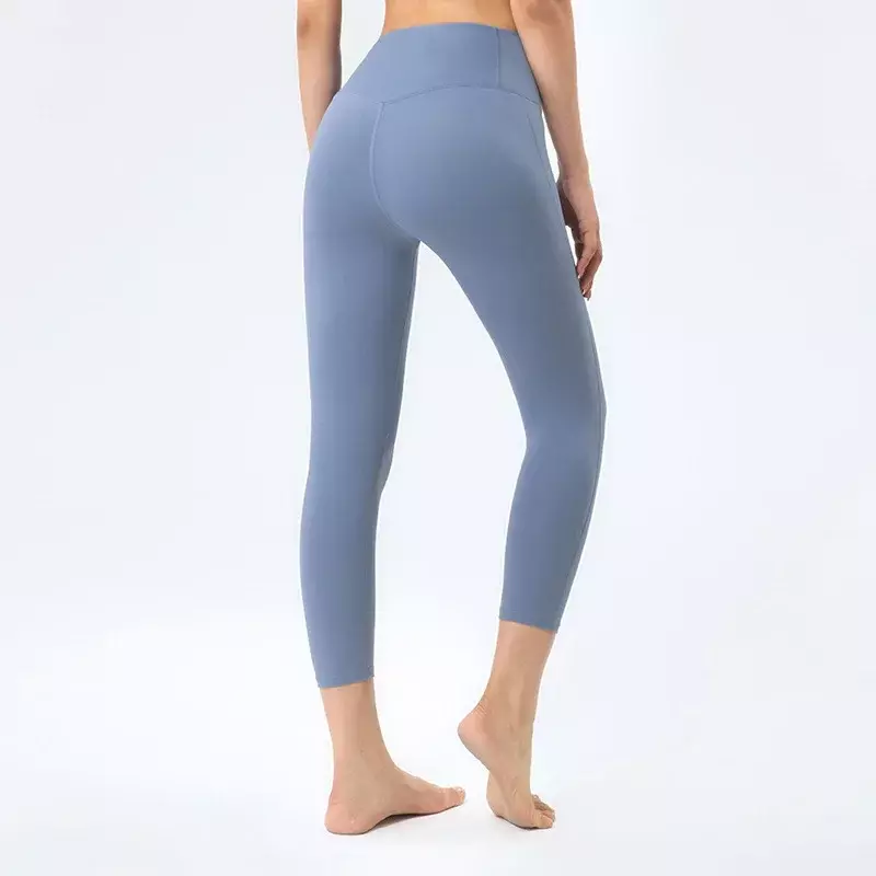 Bez wstydu linia joga damska kieszeń wysoka talia naga bezszwowa obcisła sportowe spodnie Fitness do podnoszenia bioder