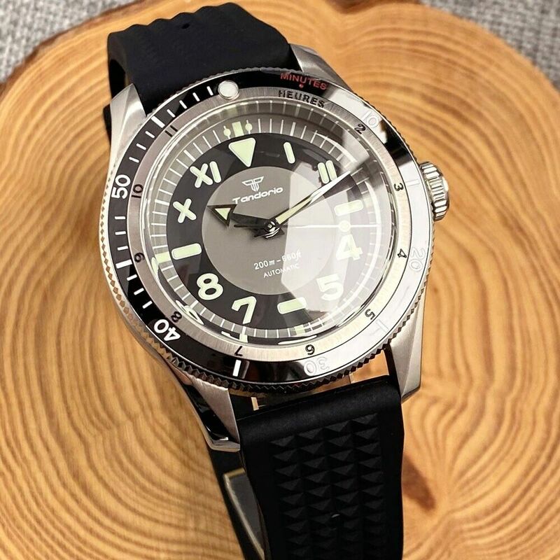 Reloj de hombre de cristal de zafiro de doble arco, 20ATM, 40mm, NH35A, buceo, 120 clics, bisel