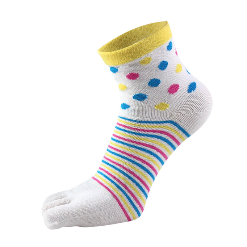 Novo algodão toe meias feminino menina colorido cinco dedos meias de boa qualidade calcetines harajuku tornozelo meias moda