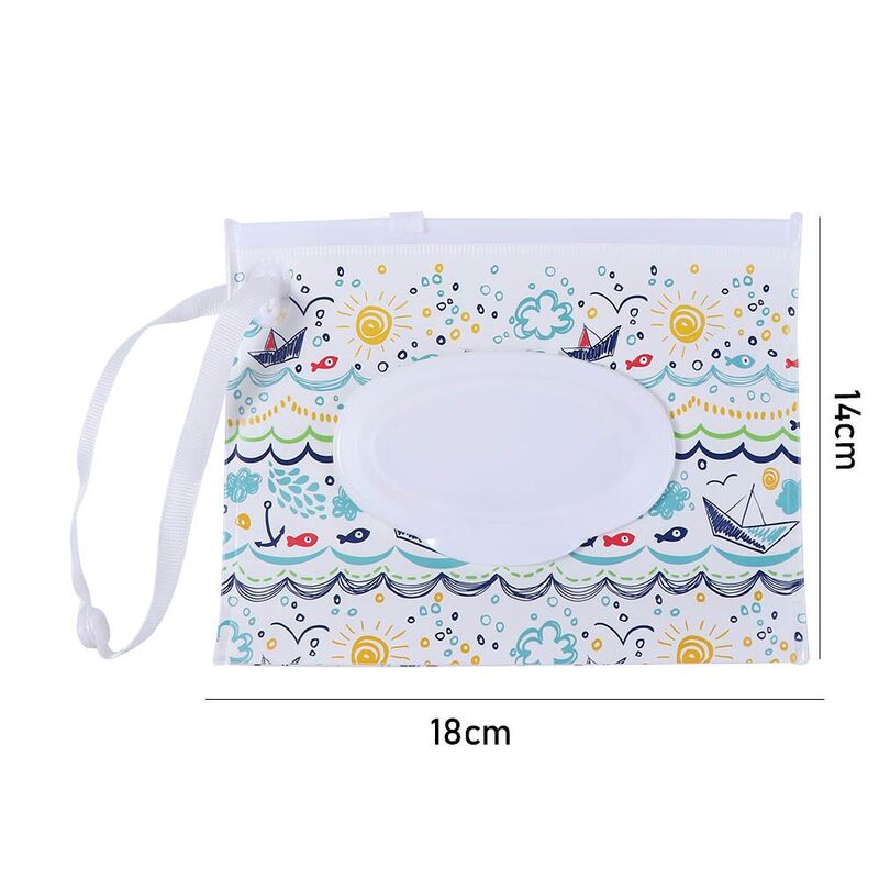 Empty Wet Wipes Bag with Snap Strap EVA Reusable Baby Wet Wipes Box Eco-friendly Cleaning Wipes Case Portable Wipes Container