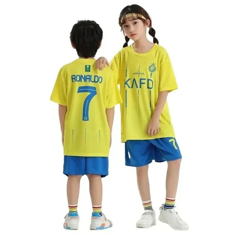 Suéter de fútbol fácil para niños, suéter de fútbol para jóvenes, chándal fresco de fútbol para adultos, Messi No. 7 No. 10, corto, 2024
