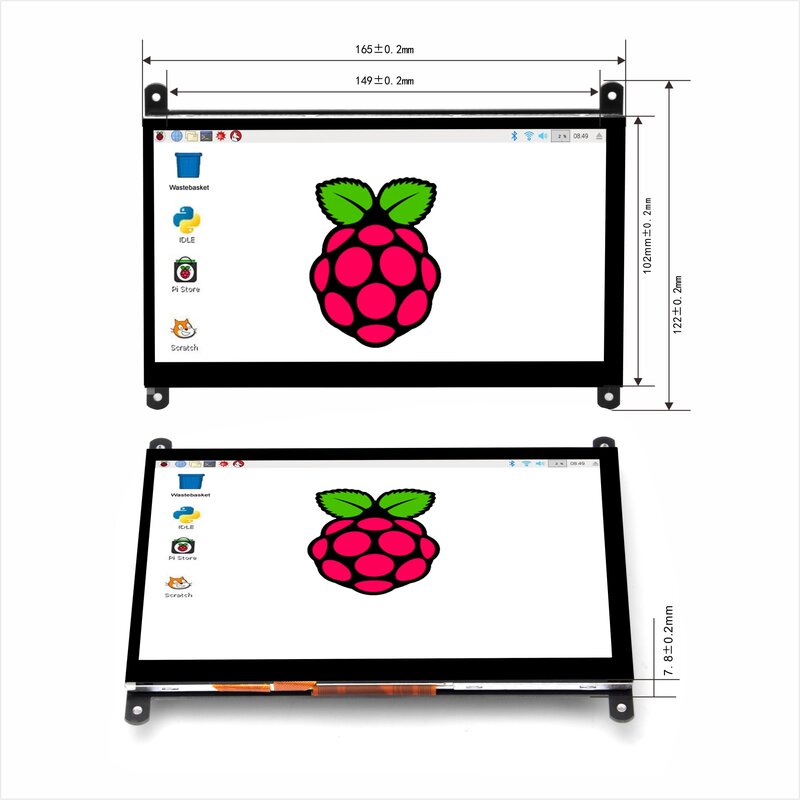 OSOYOO 7 Polegada DSI Touch Screen Display LCD Portátil Capacitivo Touchscreen Monitor 800x480 para Raspberry Pi 4 3 3B + 2