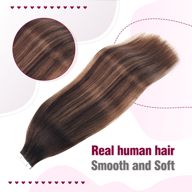Neitsi-Mini extensions de cheveux humains ombrés, trame de peau arina droite, 100% vrais cheveux naturels Mega, 12 po-24 po