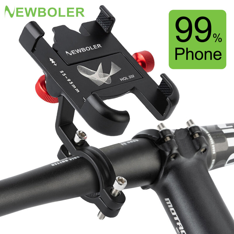 NEWBOLER โทรศัพท์ MTB ขาตั้งจักรยาน360 ° Rotatable อลูมิเนียมปรับจักรยานโทรศัพท์ผู้ถือ Non-Slip Bracke