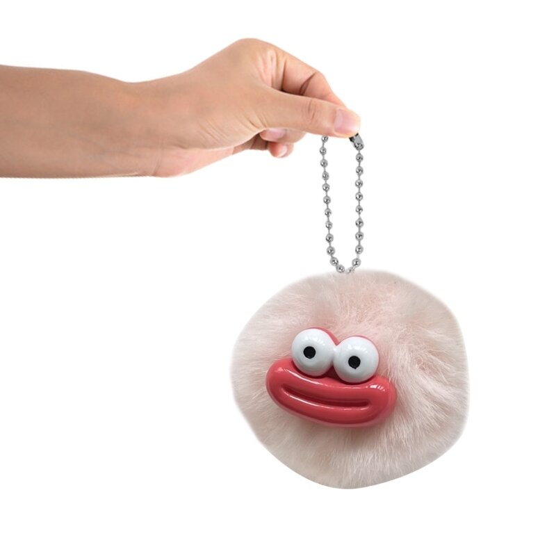 Sausage Mouth Pompoms Keychain Environmental Friendly Eye Catching Toy Suitable for Key Bags Backpacks Treasure Boxs