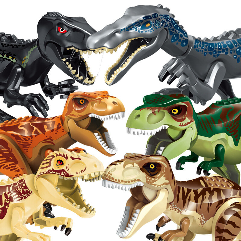 Dinossauro jurássico mundo brutal raptor t-rex triceratops indominus rex modelo blocos de construção dino velociraptor figura tijolos brinquedos