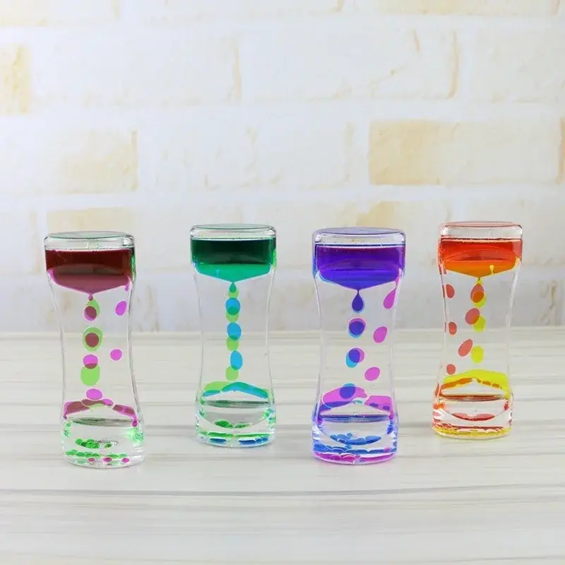 Desktop Hourglasses Timer Movement Sensory Toy For Kids Adults Stress Relief Home Office Decor Mixed Color Liquid Motion Bubbler