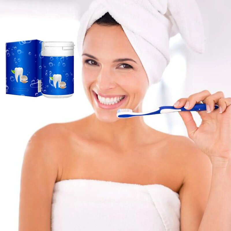 Bubuk gigi Herbal, bubuk gigi untuk noda gigi dan gigi kuning putih & memperkuat dengan bubuk perawatan mulut untuk berkilau bersih