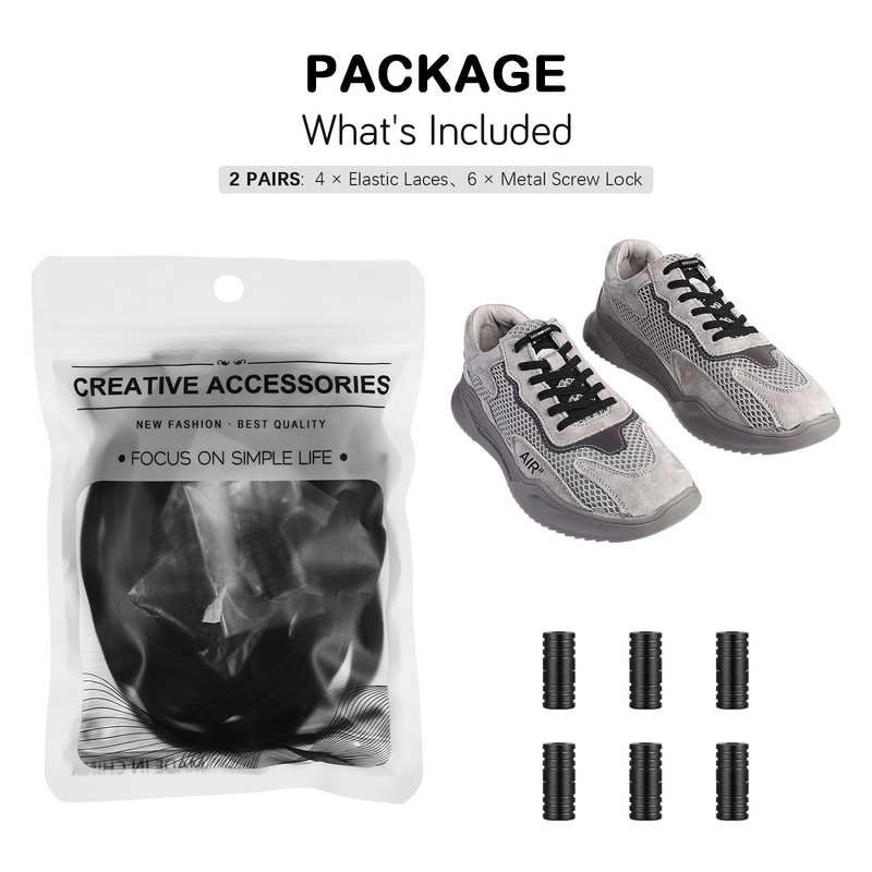 Cordones elásticos para zapatillas de deporte, botas largas para niños, 2 pares