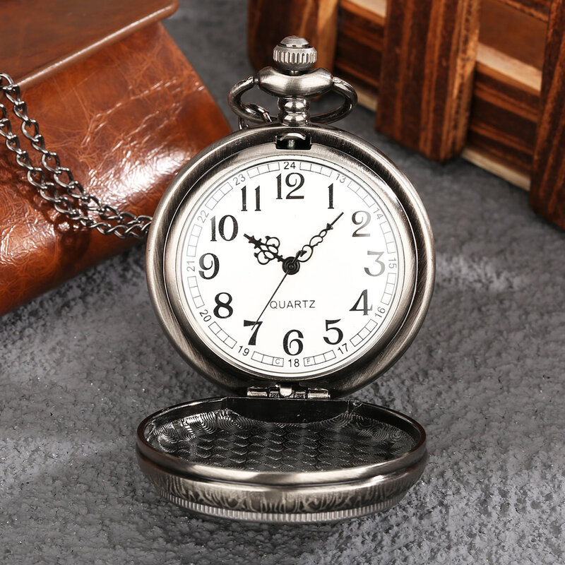 星座シリーズお土産コイン柄クォーツのネックレス懐中時計ヴィンテージグレー黒チェーンペンダントポケット時計