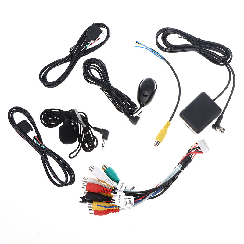 USB 백미러 백업 카메라 GPS BT 어댑터, 4G WiFi 안테나 출력, AUX RCA SIM 카드 슬롯, 자동차 라디오 20 핀 전원 케이블, 1 개, 3 개, 4 개, 5 개