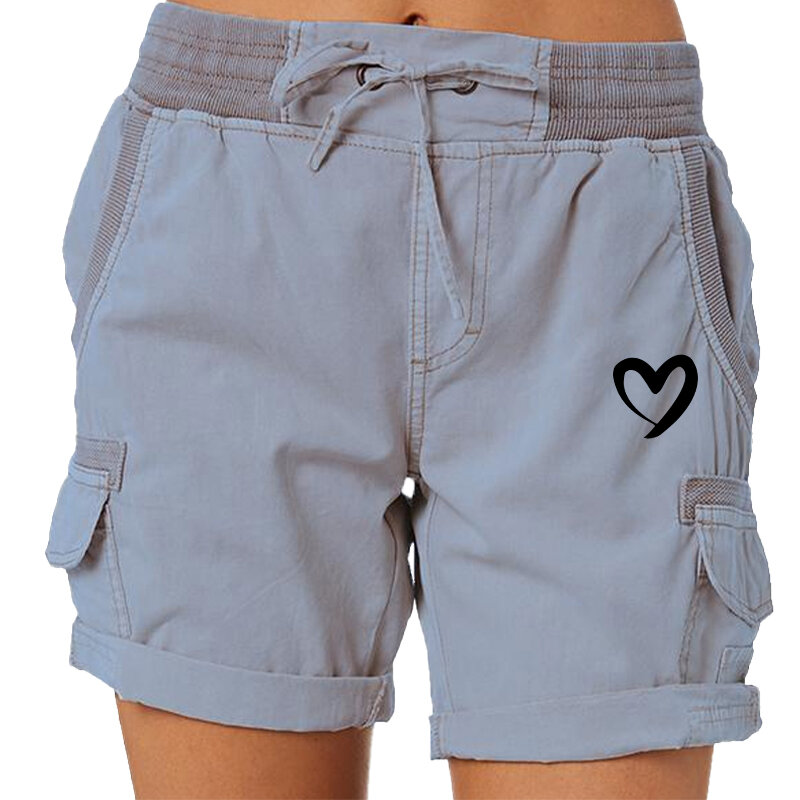 Fashion Cute Heart Printed Women's Cargo Shorts  Golf Active Shorts Work Shorts Hiking Outdoor Summer with Pockets