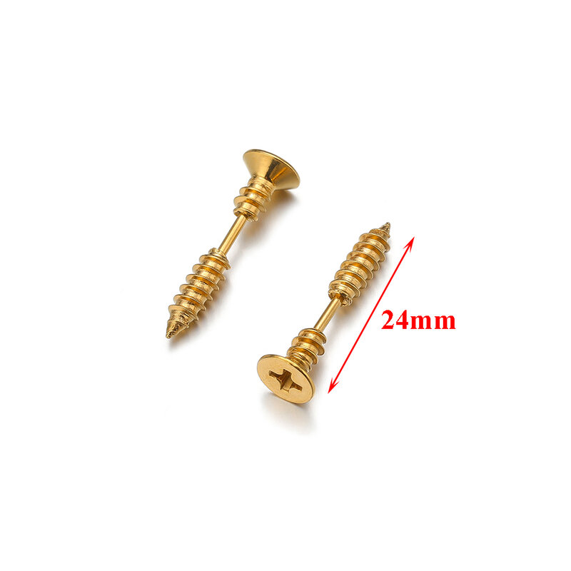 10Pcs orecchini a vite in acciaio inossidabile orecchini classici Color oro per risultati di gioielli di moda fai da te accessori all'ingrosso all'ingrosso