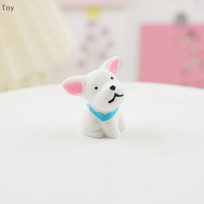 Mini modelo de perro pequeño, estatuilla de estatua, Micro artesanía, adorno, miniaturas, muñecas para mascotas, bricolaje, decoración del jardín del hogar