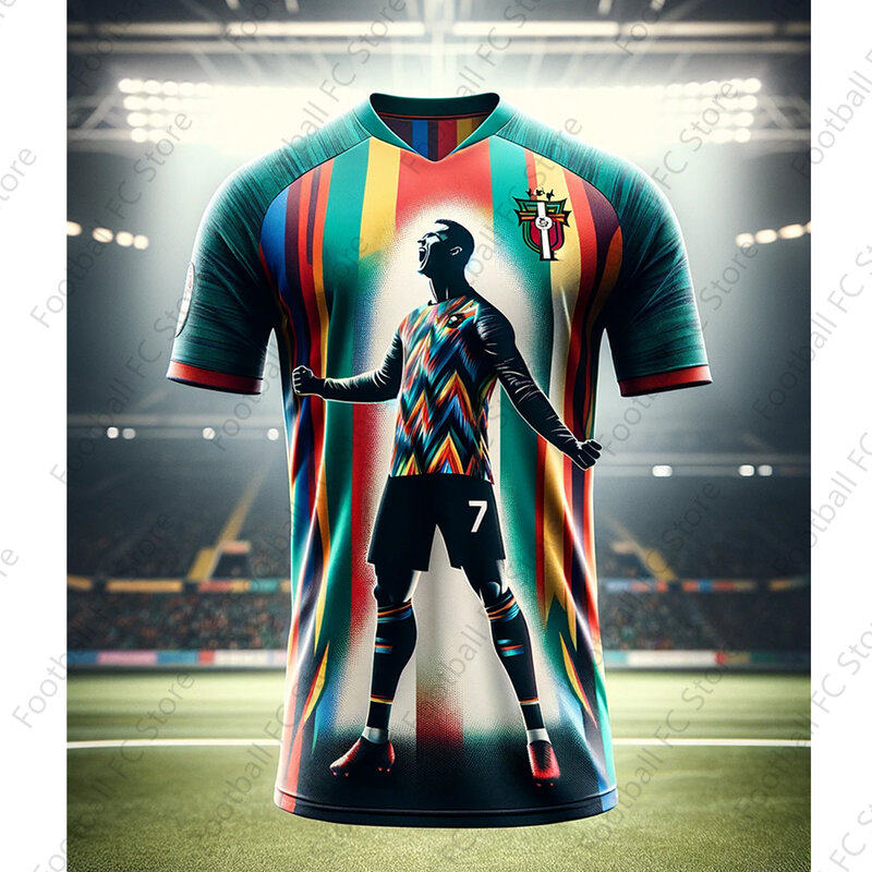 CHATGPT-Kit Camisa de Futebol Infantil e Adulto, Special Ronaldo 7, Edição Design Inteligente, T Espanha, Novo, Verão, 23, 24