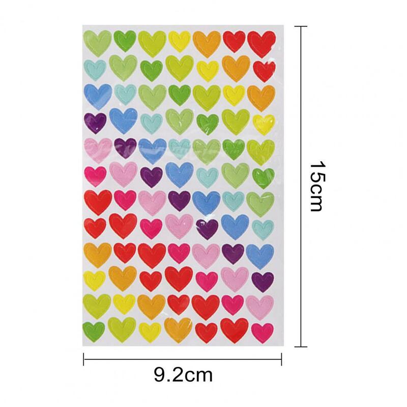 แผ่นสติกเกอร์สมุดภาพ6แผ่นสีสันสดใสดาวขอบมนความรักกระดาษรูปหัวใจ kpop สมุดวางแผนไดอารี่รูปลอกอุปกรณ์ DIY