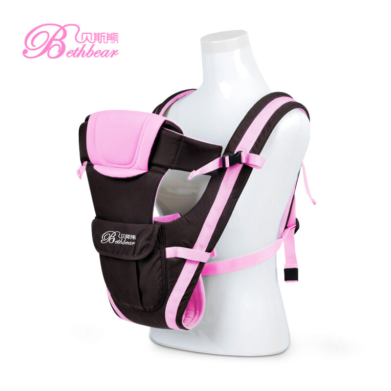 Envoltório respirável da bolsa do canguru do bebê, mochila infantil do sling, transporte dianteiro, envoltório popular do bebê, 0 a 24 m, 4 em 1