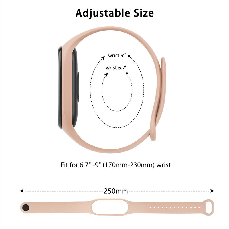 Cinturino in Silicone per Xiaomi Mi Band 7 bracciale da polso Miband 5 6 NFC Sport sostituzione pulsera correa mi band 7 6 3 4 5 cinturini