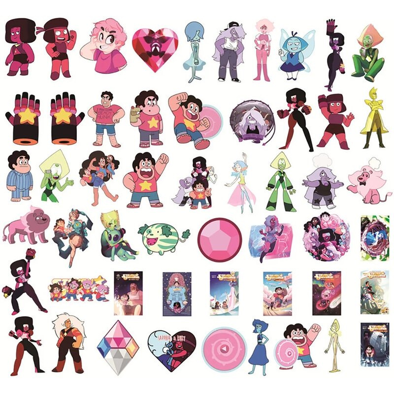 Pegatinas de Steven Universe de dibujos animados para niños, 50 piezas, DIY, motocicleta, equipaje, guitarra, monopatín, calcomanías, juguetes, regalo