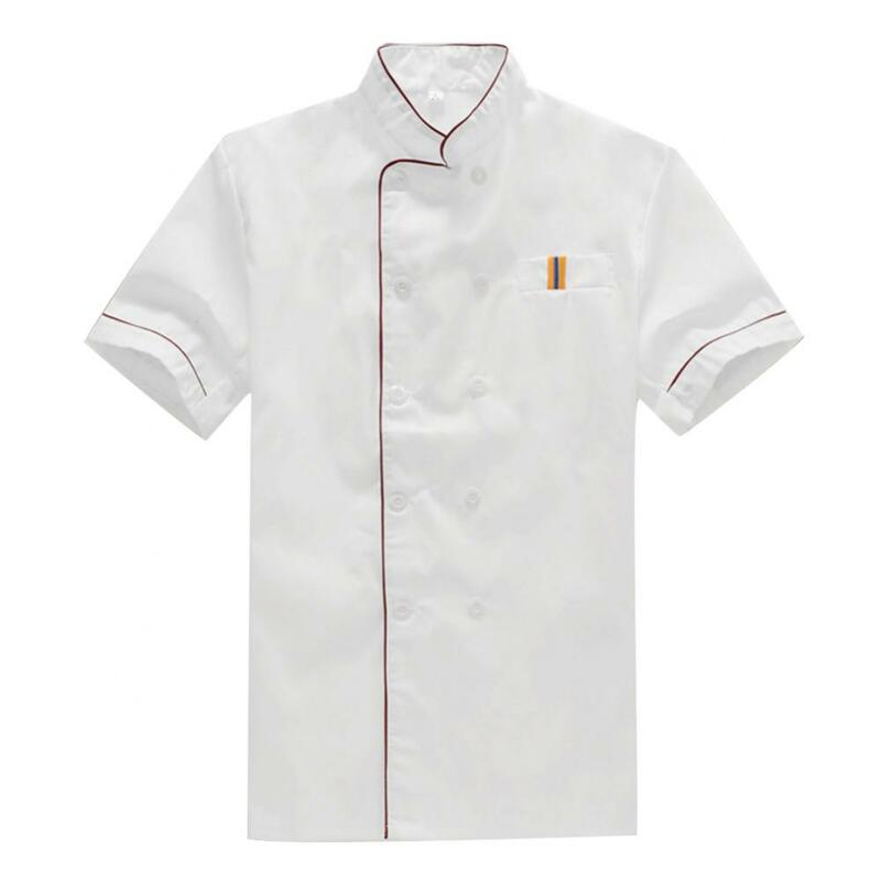 Männer Kurzarm Zweireiher Koch Kellner Arbeits uniform Catering T-Shirt Top für Küche Restaurant Food Serive Arbeits kleidung
