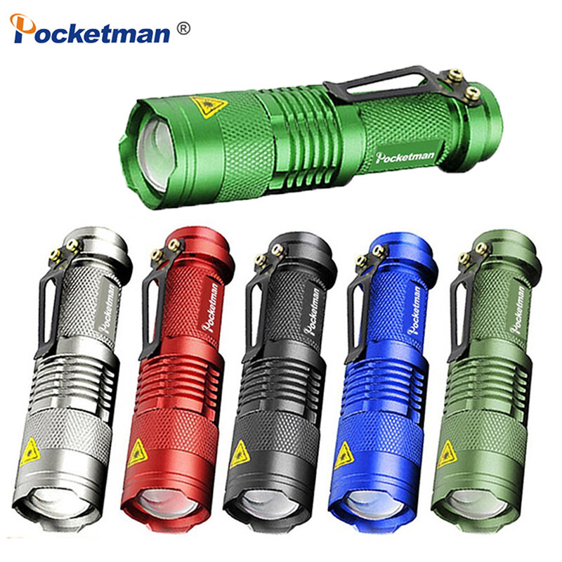 Super Brilhante Mini Lanterna LED, Zoomable Tocha, Impermeável, Lanterna de Bolso, Emergência, Camping, Caminhadas, Q5