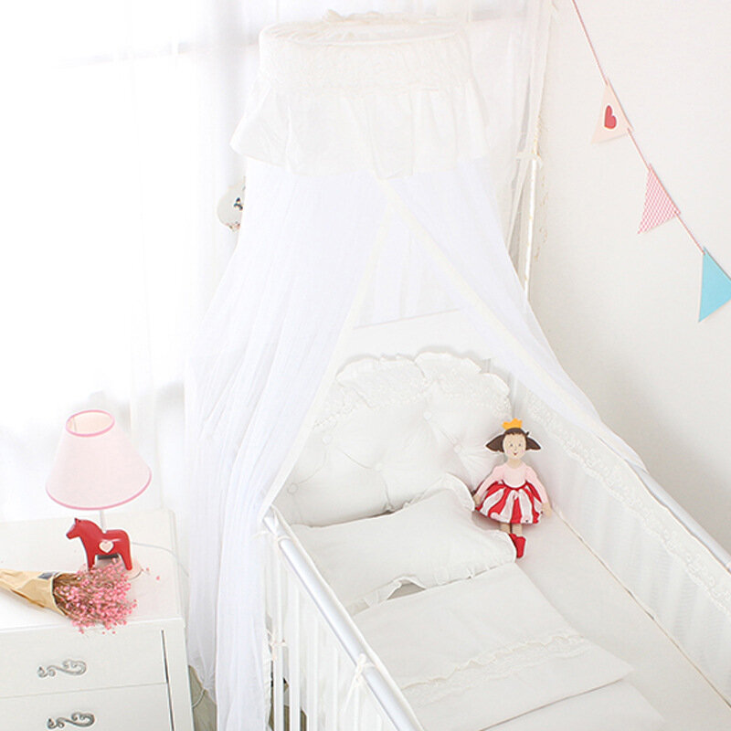 Nordic Style Baby Crib Mosquito Net Bed Curtain Lace Decorat Clip Holder Tent For Kids Room Decor Boys And Girls Netting Child