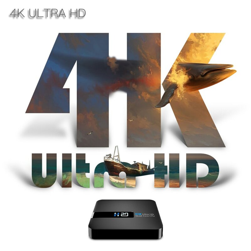 HONGTOP kotak TV pintar H20, Android 10.0 2GB 16GB 4K HD H.265 pemutar Media kotak TV Android 3D Play Store sangat cepat 1080P
