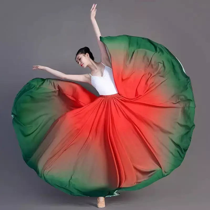 360-720 Grad Flamenco Tanz Performer Farbverlauf Röcke für Frauen Bühnen performance klassischen Tanz Übungs rock