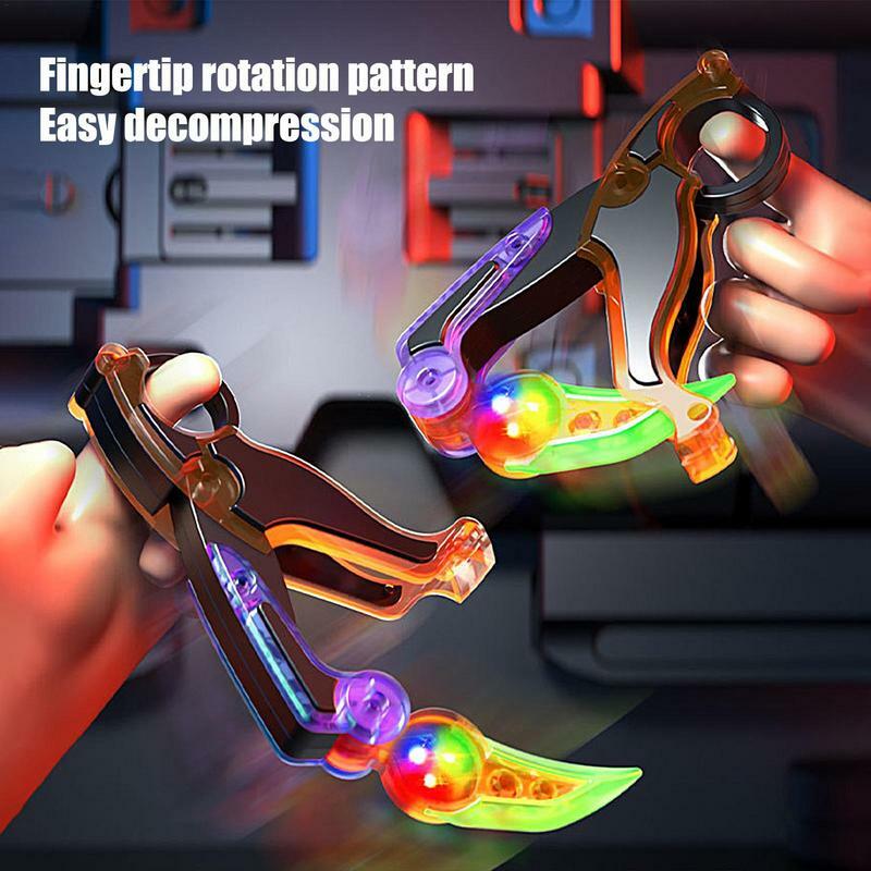 3D Printing Light Up Radish Claw Knife Children Decompresion Push Card Small Toy Luminous Butterfly Stress Reliever Claw Knives