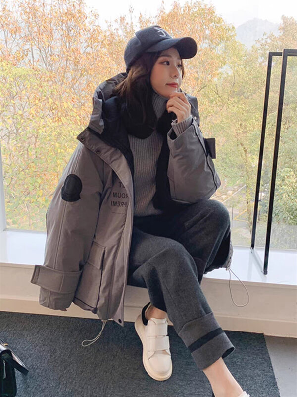 Pakaian kerja selebriti jaringan BF jaket katun bawah untuk wanita musim dingin baru versi Korea siswa jaket longgar dipertebal tren