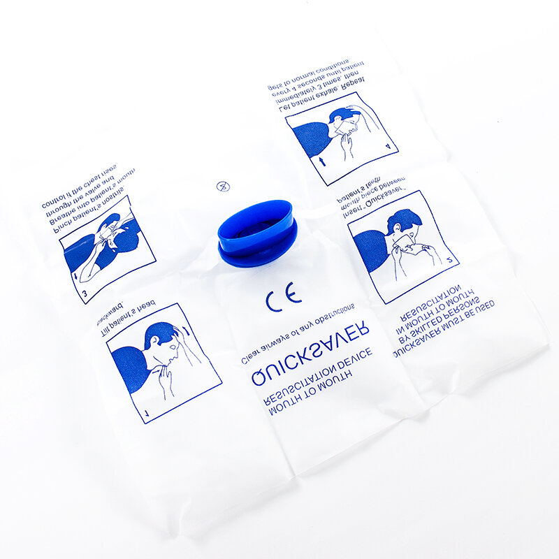 Descartável Emergência Respiração Artificial Boca-Boca CPR Face Shield Bolso Tamanho Uma Válvula CPR Máscara para Adultos e Crianças