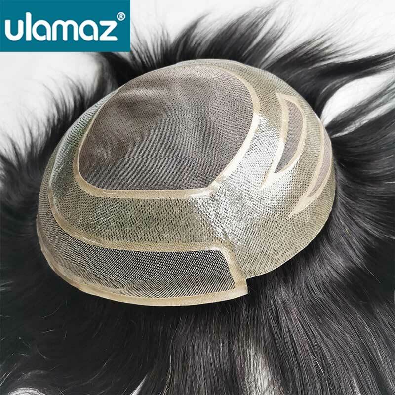 Male Hair Prosthesis Mono Lace Front Men Toupee Versalite Mens Wigs Human Hair Replacement System Unit Lace Pu Wig For Men