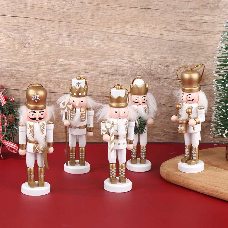 1 pz 12CM schiaccianoci burattino soldato ciondolo decorazione natalizia Mini cartoni animati soldati bambola Desktop ornamento decorazioni per la casa