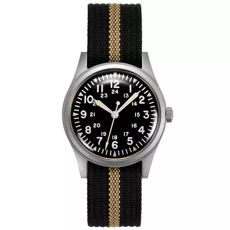 RDUNAE G10 34.5mm Retro Military Watch 316L Stainless Steel K1 Mineral Glass Luminous Personality Sports Quartz Men Pilot Watch