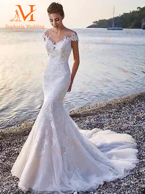 Женское свадебное платье It's yiiya, белое платье с открытыми плечами и аппликацией в стиле бохо на лето 2023