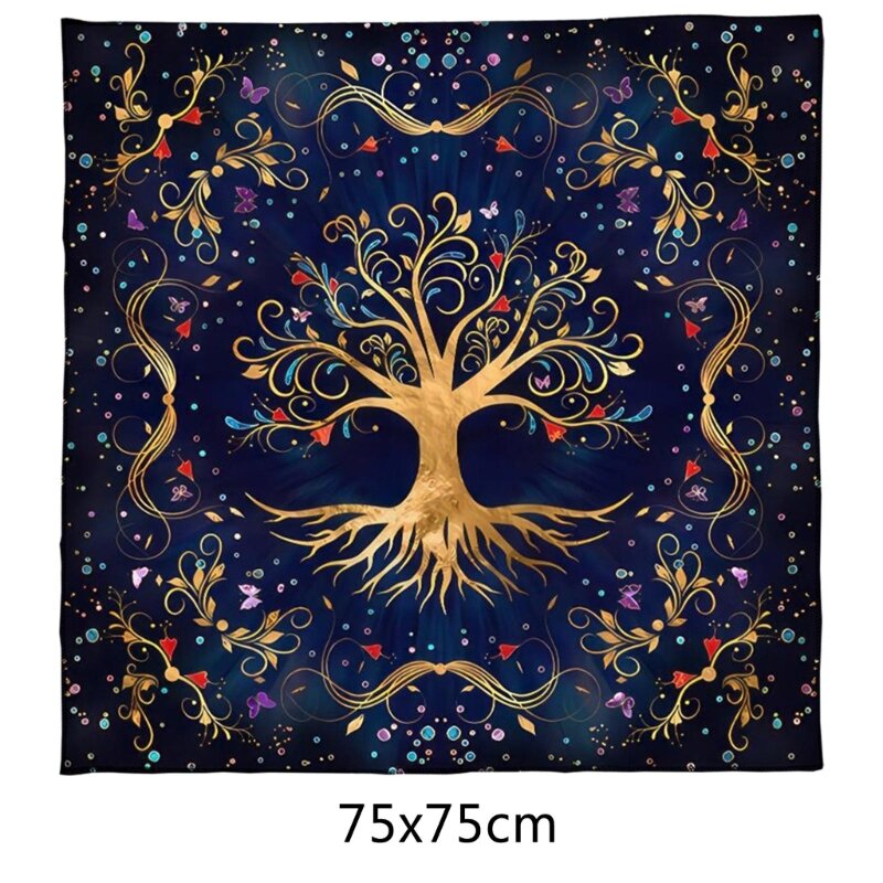 ต้นไม้แห่งชีวิตแท่นบูชาผ้าไพ่ทาโรต์ผ้าปูโต๊ะ Tapestry เวทมนตร์อุปกรณ์ Dropship