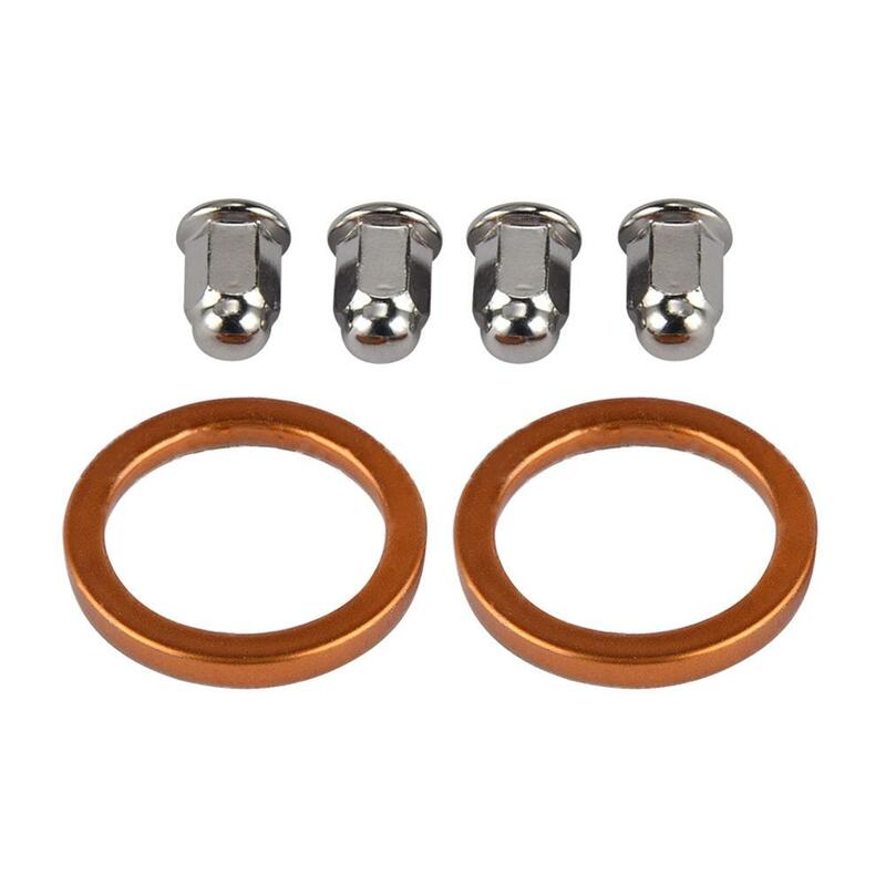 1 Set Motorcycle  Exhaust  Gasket  Nut Chrom-e Plated M6 Cap Nut Exhaust Pipe Washer Set Motorbike Accessories Drop Shipping