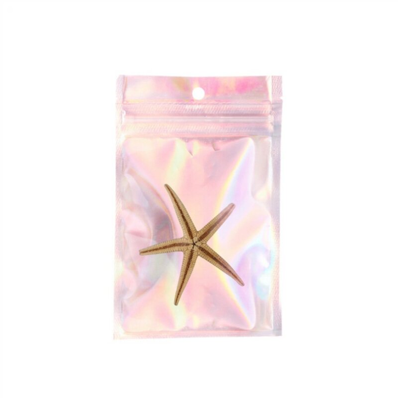 Подарочный пакет на молнии, многоразовый розовый мешочек для подарочной упаковки ювелирных изделий, аксессуары, 50 шт./упаковка, 6 х1/8 х1/3/10 х15 см