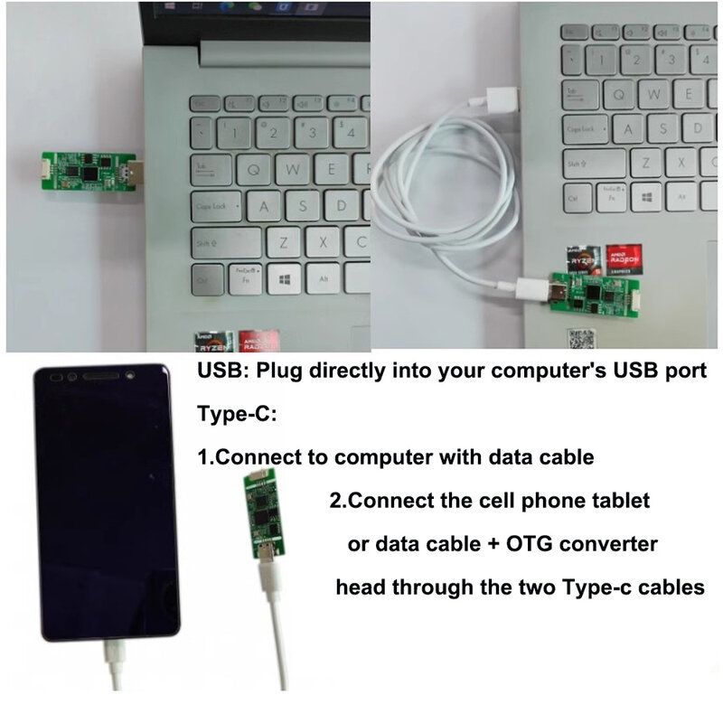 アナログ信号-デジタルカメラモジュール,USB Type-c,Android用UVC,無料のプラグ,再生