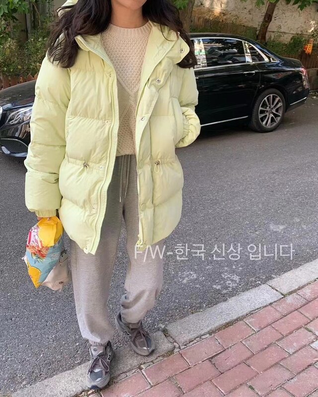 Tfy 1-35 2022 inverno das mulheres de pato branco para baixo casacos estilo coreano sólido