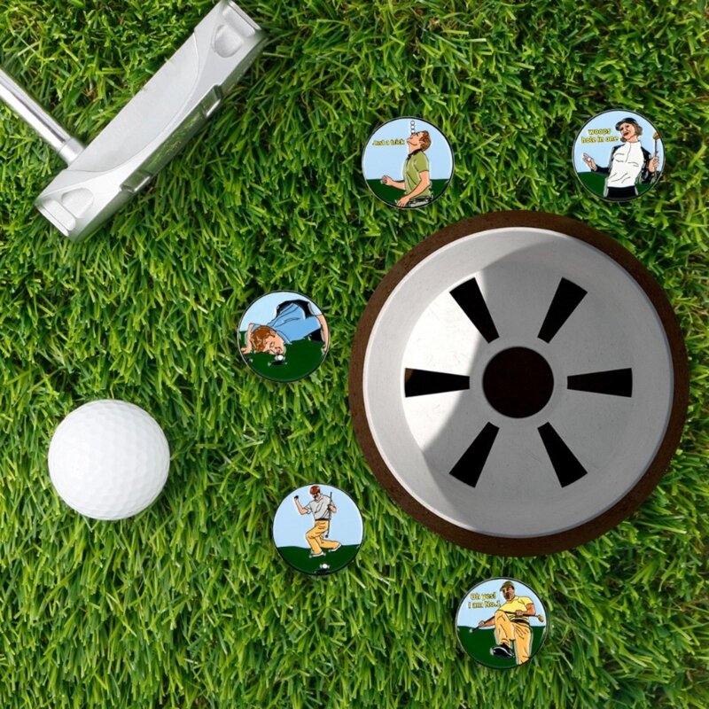 77HC Golfball-Marker mit Standard-Magnet-Hut-Clip, lustiger Golfball-Marker-Hut-Clip